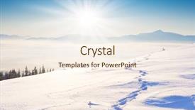  Presentation with mountains - Slides having frosty and sunny day is background and a cream colored foreground