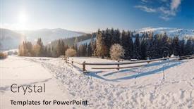  Presentation with earth day - Presentation theme consisting of frosty-and-sunny-day background and a soft green colored foreground