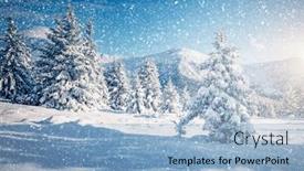  Presentation with earth day - PPT layouts having frosty-day-in-snowy-coniferous background and a light blue colored foreground