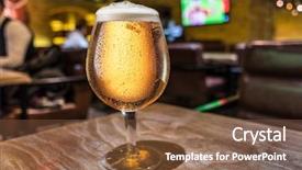  Presentation with bar - Beautiful theme featuring frosty glass of light beer backdrop and a tawny brown colored foreground