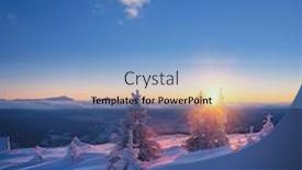  Presentation with mountains - Slide set featuring frosty morning in mountains landscape with the rising sun snowy winter background and a teal colored foreground