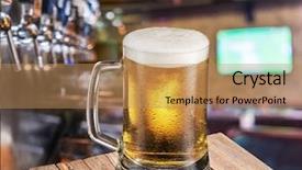  Presentation with beer - Presentation theme having frosty mug of light beer background and a coral colored foreground