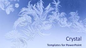  Presentation with snowflakes - Presentation design enhanced with frosty snowflakes on the window glass in the winter background and a sky blue colored foreground