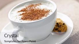  Presentation with cappuccino - Slides having frothed milk and cookie background and a light gray colored foreground