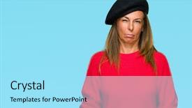  Presentation with negative - PPT theme enhanced with frown - middle age adult woman wearing background and a  colored foreground