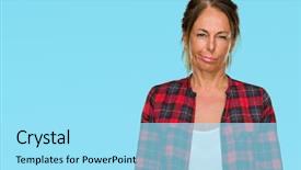  Presentation with nervous sistem - Audience pleasing PPT theme consisting of frown - middle age adult woman wearing backdrop and a  colored foreground