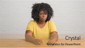  Presentation with african american and baby - Slide deck enhanced with frown - young african american woman sitting background and a coral colored foreground