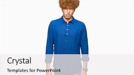  Presentation with afro - Colorful presentation design enhanced with frown - young handsome elegant man backdrop and a  colored foreground