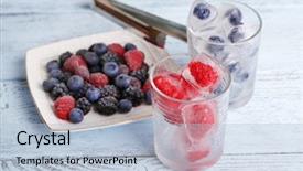  Presentation with ice frozen - Beautiful presentation theme featuring aureate - colorful leafes in an autumn backdrop and a gold colored foreground.