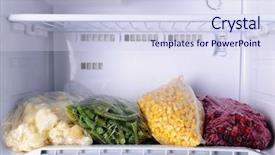  Presentation with freezer - Theme with frozen berries and vegetables background and a sky blue colored foreground