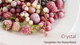  Presentation with frozen - Theme consisting of frozen-berries-on-the-white background and a lemonade colored foreground