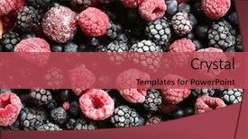  Presentation with frozen - Theme with frozen berries used as background background and a red colored foreground