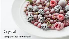  Presentation with frozen - Beautiful slide deck featuring frozen berries backdrop and a white colored foreground