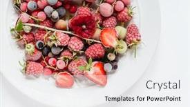  Presentation with frozen - Slide deck featuring blueberry smoothies blueberry fruit - frozen berries background and a white colored foreground