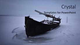  Presentation with frozen mixed berries as - Cool new presentation theme with frozen boat on the lake backdrop and a light blue colored foreground