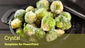  Presentation with sprout - PPT theme with frozen brussles sprouts background and a tawny brown colored foreground