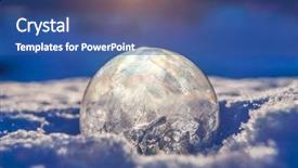  Presentation with ice bubble - PPT theme consisting of frozen bubble with ice crystals background and a ocean colored foreground