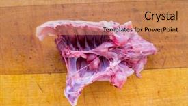  Presentation with chicken little chicks - Slide set having frozen chicken on a wood background and a  colored foreground