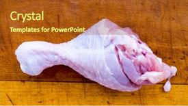  Presentation with chicken little chicks - Presentation theme with frozen chicken on a wood background and a tawny brown colored foreground