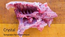  Presentation with frozen - Presentation enhanced with frozen chicken on a wood background and a gold colored foreground