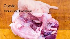  Presentation with frozen foods - Audience pleasing presentation theme consisting of frozen chicken on a wood backdrop and a gold colored foreground