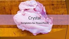  Presentation with frozen foods - Amazing PPT theme having frozen chicken on a wood backdrop and a lemonade colored foreground