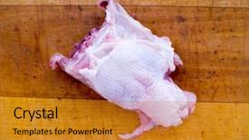  Presentation with chicken little chicks - Slides consisting of frozen chicken on a wood background and a gold colored foreground