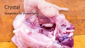  Presentation with chicken little chicks - Amazing theme having frozen chicken on a wood backdrop and a coral colored foreground