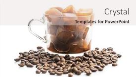  Presentation with ice frozen - Presentation design having frozen-coffee-coffee-ice-cubes background and a lemonade colored foreground