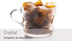  Presentation with ice frozen - Cool new presentation design with frozen-coffee-coffee-ice-cubes backdrop and a light gray colored foreground