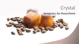  Presentation with ice frozen - Presentation theme consisting of frozen-coffee-coffee-ice-cubes background and a sky blue colored foreground