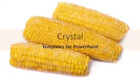  Presentation with corn cob - Cool new slide deck with frozen-corn-cob-isolated backdrop and a gold colored foreground