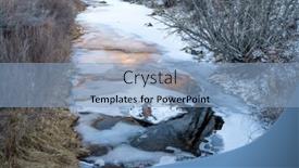  Presentation with eagle - Slide deck with frozen-creek-with-sunset-reflections background and a  colored foreground