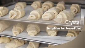  Presentation with frozen - Slide set consisting of frozen-croissants-and-dough-buns background and a coral colored foreground