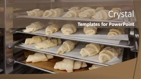  Presentation with frozen - Slides having frozen-croissants-and-dough-buns background and a violet colored foreground