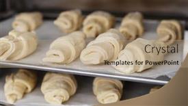  Presentation with frozen - Presentation design with frozen-croissants-in-proofing-chamber background and a coral colored foreground