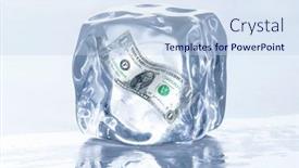  Presentation with ice frozen - Beautiful PPT theme featuring frozen-dollar-value-concept-one backdrop and a sky blue colored foreground