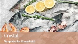  Presentation with frozen seafood - Colorful slides enhanced with frozen fish and seafood backdrop and a coral colored foreground