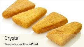  Presentation with frozen fish - Beautiful PPT theme featuring frozen fish fillets backdrop and a blonde colored foreground