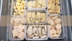  Presentation with frozen fish - Slide set featuring frozen-fish-semifinished-in-fridge background and a soft green colored foreground