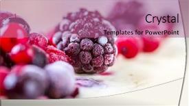  Presentation with ice frozen - Presentation theme featuring frozen forest fruits background and a coral colored foreground