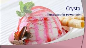  Presentation with frozen fruit - Beautiful theme featuring frozen fruit yogurt ice cream backdrop and a sky blue colored foreground