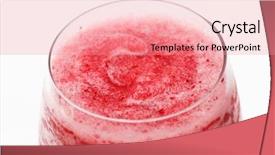  Presentation with smoothie - Presentation design featuring frozen fruits - berry smoothie background and a coral colored foreground
