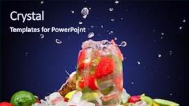  Presentation with frozen fruit - Audience pleasing presentation consisting of frozen fruits - fresh mojito drink with ice backdrop and a navy blue colored foreground