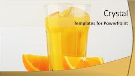  Presentation with fresh coconut juice decorated tropical - Colorful presentation theme enhanced with frozen fruits - glass of orange juice decorated backdrop and a lemonade colored foreground