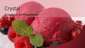  Presentation with ice frozen - Audience pleasing slide deck consisting of frozen fruits - ice cream backdrop and a coral colored foreground