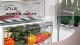  Presentation with refrigerator - Theme consisting of frozen fruits - inside of refrigerators full background and a light gray colored foreground