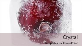  Presentation with inside an ice cave - Beautiful presentation featuring frozen fruits - red sweet cherry inside backdrop and a violet colored foreground