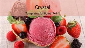  Presentation with ice frozen - Colorful presentation enhanced with frozen fruits - scop of ice cream backdrop and a coral colored foreground