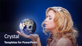  Presentation with nasa - Beautiful theme featuring frozen girl holding earth globe backdrop and a navy blue colored foreground